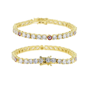 Evil Eye 18K Gold Diamond Tennis Bracelet