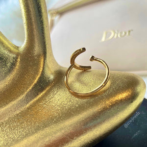 Crescent Moon 24K Cubic Zirconia Ring