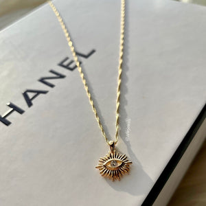 Evil Eye Sun Kissed 14K Charm Necklace