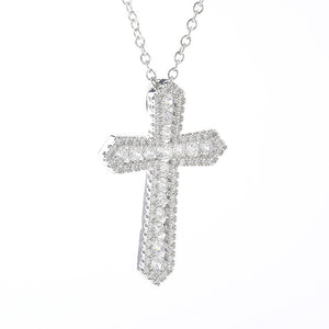 Classic Cross CZ Sterling Silver Necklace