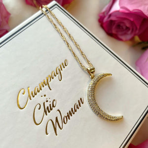 Moon Magic Gold 14K Cubic Zirconia Necklace