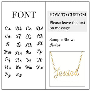 Jessica Script Custom Sterling Silver Necklace