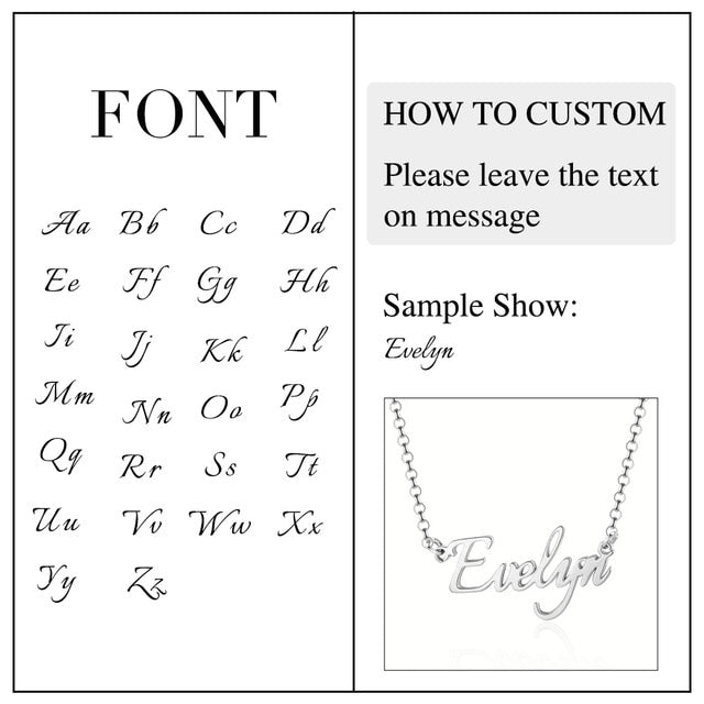 Evelyn Script Sterling Silver Custom Necklace