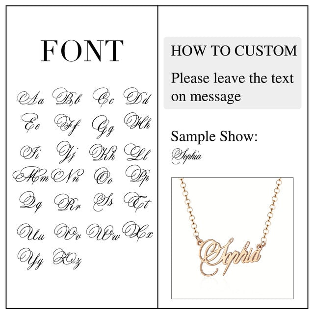 Sophia Script Sterling Silver Custom Necklace