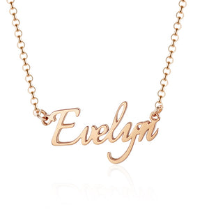 Evelyn Script Sterling Silver Custom Necklace