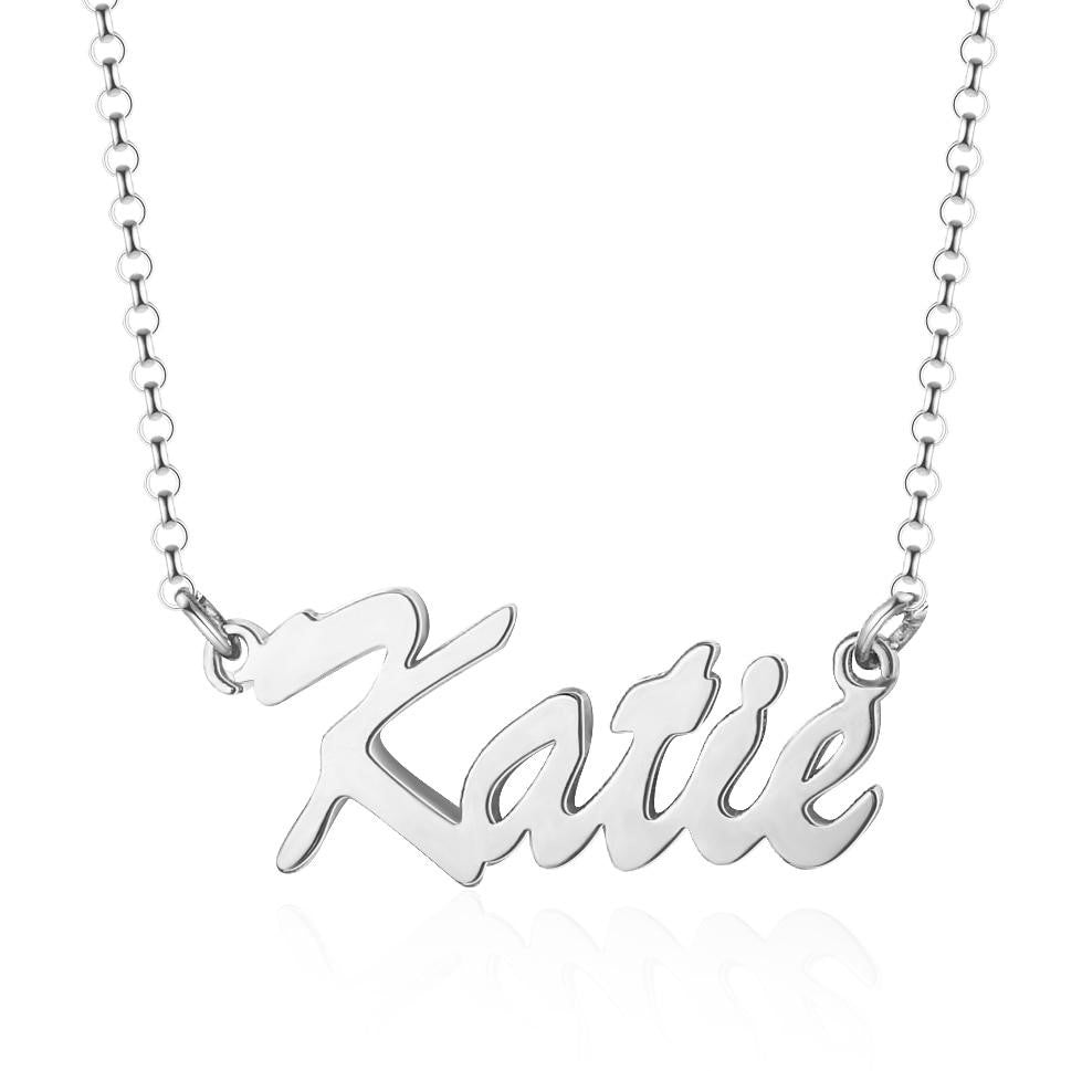 Katie Script Sterling Silver Custom Necklace