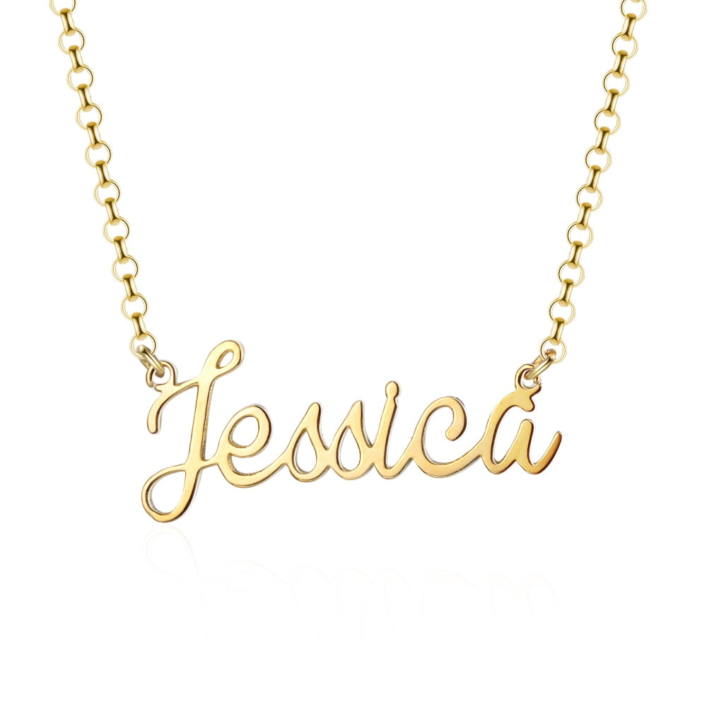 Jessica Script Custom Sterling Silver Necklace