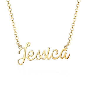 Jessica Script Custom Sterling Silver Necklace