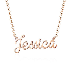 Jessica Script Custom Sterling Silver Necklace