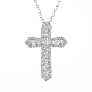 Classic Cross CZ Sterling Silver Necklace