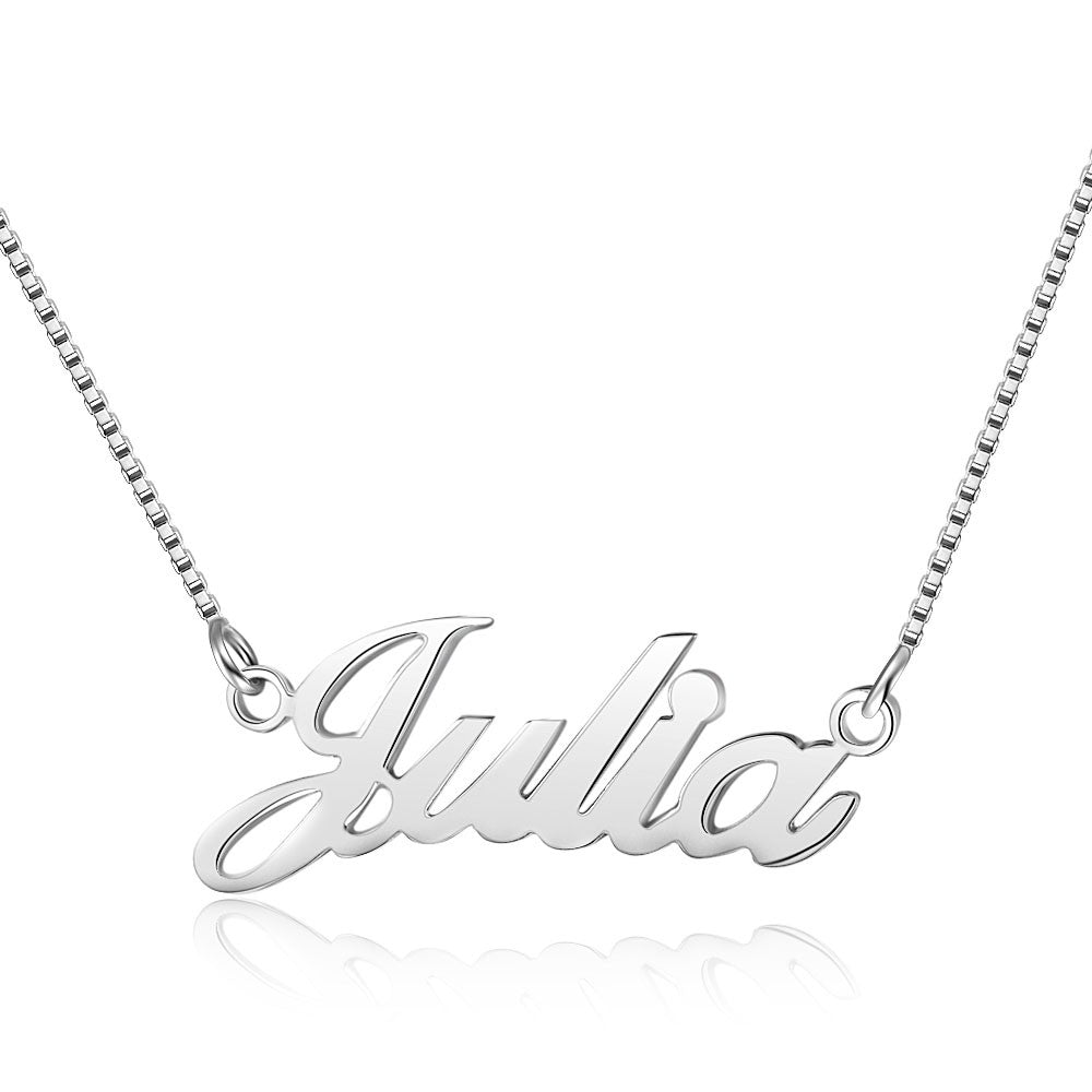 Julia Script Sterling Silver Custom Necklace