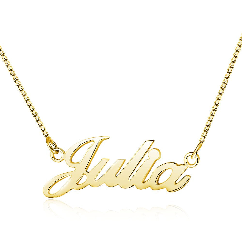 Julia Script Sterling Silver Custom Necklace