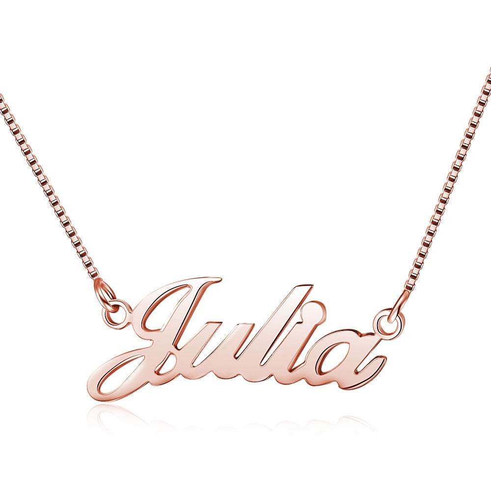 Julia Script Sterling Silver Custom Necklace