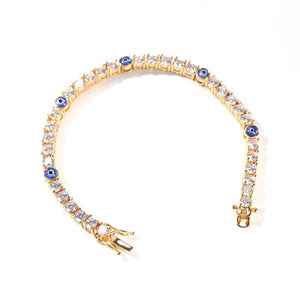 Evil Eye 18K Gold Diamond Tennis Bracelet