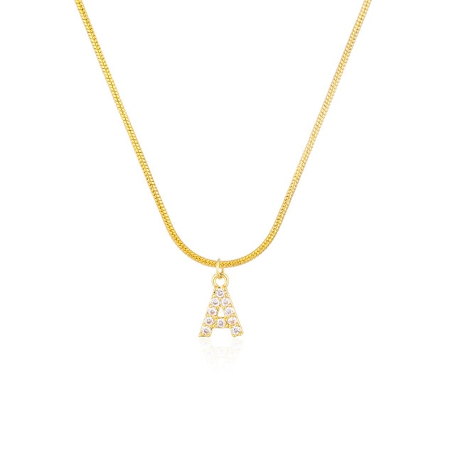 Initial Cubic Zirconia Necklace