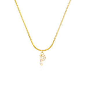 Initial Cubic Zirconia Necklace