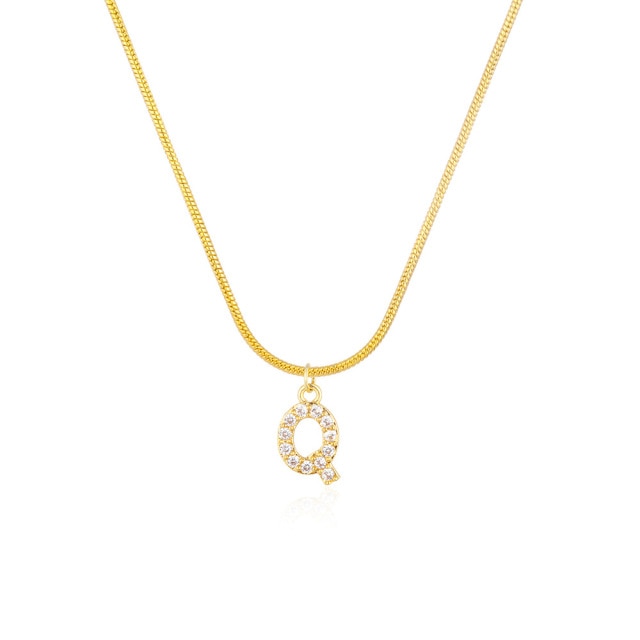 Initial Cubic Zirconia Necklace