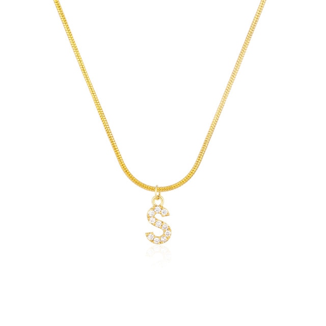 Initial Cubic Zirconia Necklace